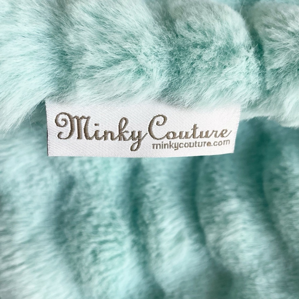 Minky Couture Teal Infant Blanket Plush Lovey - Picture 5 of 8